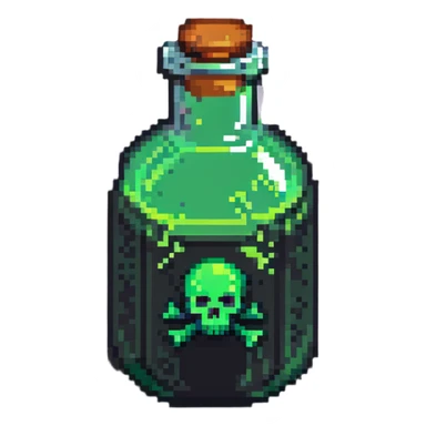poison potion bottle with green liquid sticker