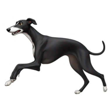 Black Greyhound running sticker