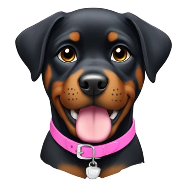 rottweiler puppy with pink collar  sticker