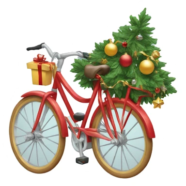 Christmas decorated bicycle  sticker