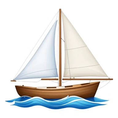 Sailboat – White sail on wooden hull sticker