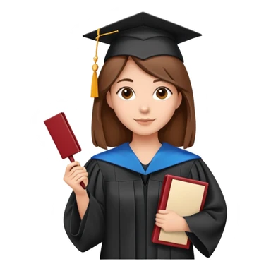 Girl graduating from law school with brown hair sticker