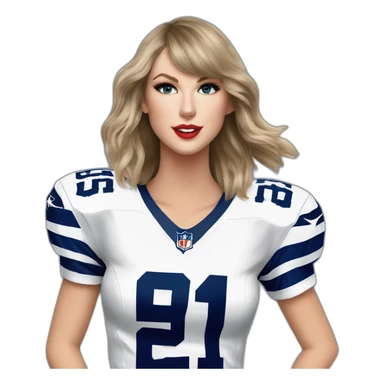 taylor-swift-in-nfl-cowboys-jersey sticker