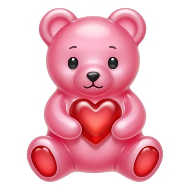 pastel pink jelly bear heart jelly red sticker