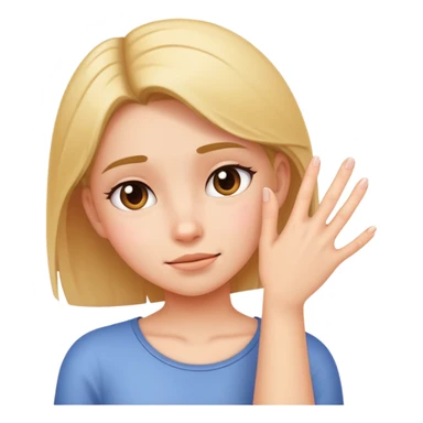 girl scratching sticker