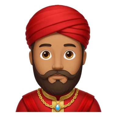 bearded royal man wear red  sticker