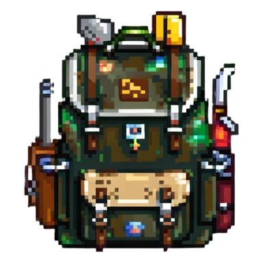 hiking backpack with survival tools sticker