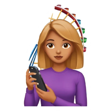 girl with phone by ferris wheel sticker