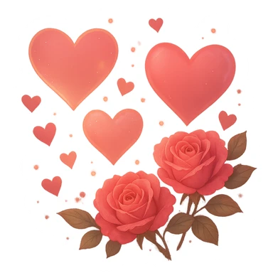 pink love theme, romantic and warm, no background sticker