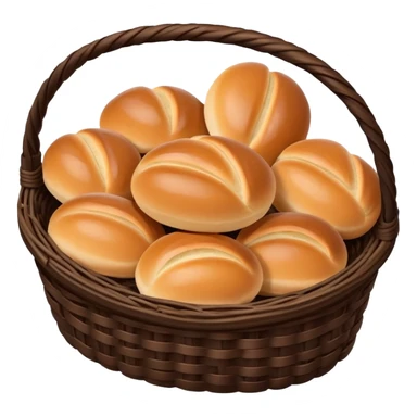 Dark Brown wicker basket with oval buns sticker