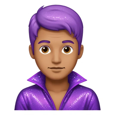 man supervisor wearing glitter purple glittery clothes sticker