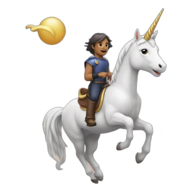 Chat sur une licorne sticker