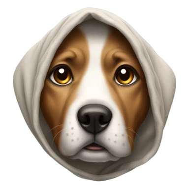 Dog wearing a hodie sticker