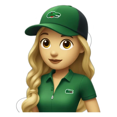 Lacoste bag girl with black lacoste hat sticker