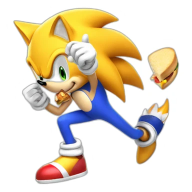 Sonic eating tails sticker