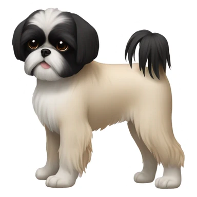 black Shih-Tzu cream chest and feet sticker