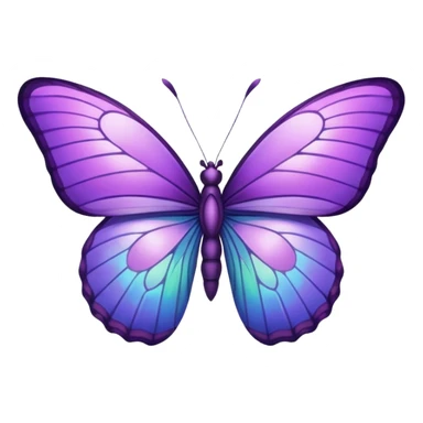 Purple butterfly in emoji sticker