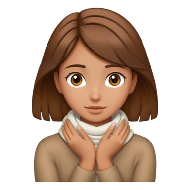 brown hair girl with hands wrapped around her neck  sticker