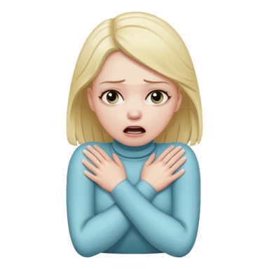 white girl with arms on her neck fake chokinh herself  because she is stressed  sticker