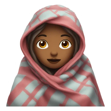 Girl in blanket cold sticker
