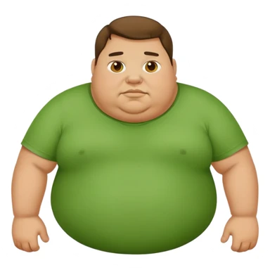 Fat person wearing green shirt sticker