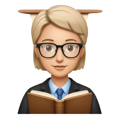 professional teacher with glasses and book sticker