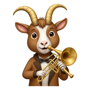 Goat playing trombone sticker