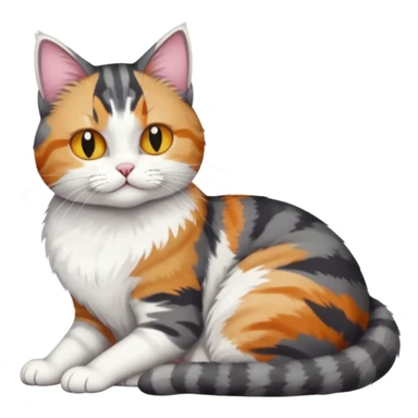 full body colourful light patched calico + white tabby cat cuddling a bigger cat that is dark grey and white tabby cat  sticker