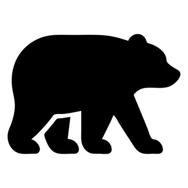 solid filled bear icon sticker