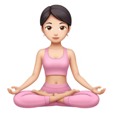 asian yoga girl light pink clothes  sticker