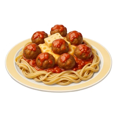 Pasta with meatballs and cheese  sticker