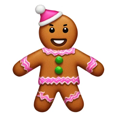 Pink Christmas sweater with gingerbread man sticker
