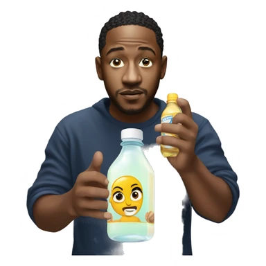 kendrick lamar holding a bottle of baby oil sticker