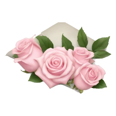 White envelope with light pink roses sticker