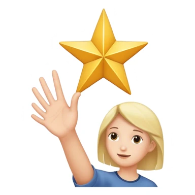 choosing a star with your hand  sticker