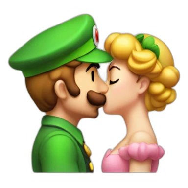 Luigi kiss peach sticker