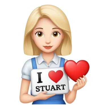 Lady with an I love Stuart sign sticker