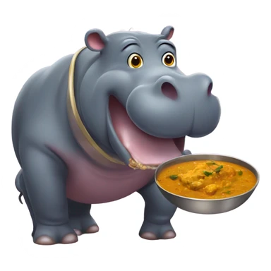 hippo with a curry sticker