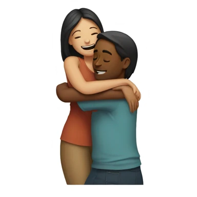 White guy hugging indian girl sticker