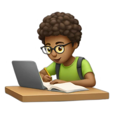 student is studying sticker