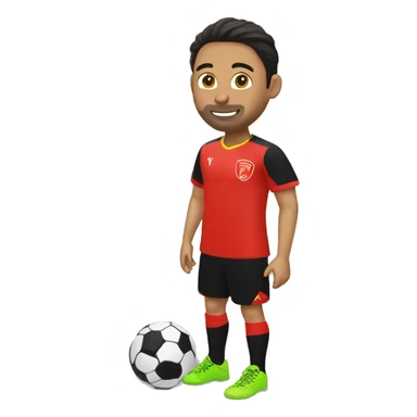 jugadora futsal pateando la pelota remera roja y negrea sticker