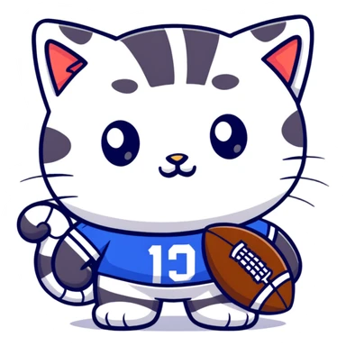 Cat wearing a football shirt  sticker