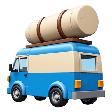  Prehistoric-style Lego blue tall rocky Flintstones moving van with rock tires  sticker