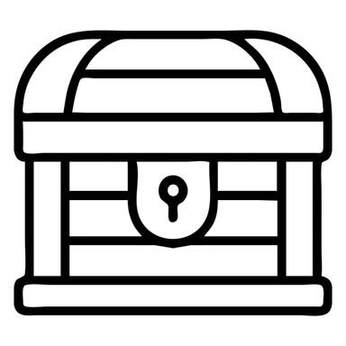A red medieval treasure chest from an RPG game sticker
