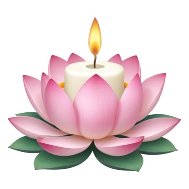 a lotus flower, next to a candle symbolizing a spa sticker