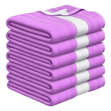 stack of folded towels in soft pink and purple sticker
