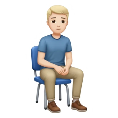 White male casual clothes sitting on seat sticker