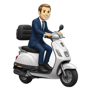 Macron sur un scooter sticker