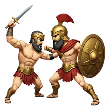 Bearded spartan figth with athenian sticker