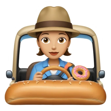 Araba süren simit sticker